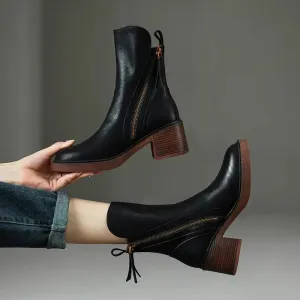 NUALA | PREMIUM LEATHER ANKLE BOOTS