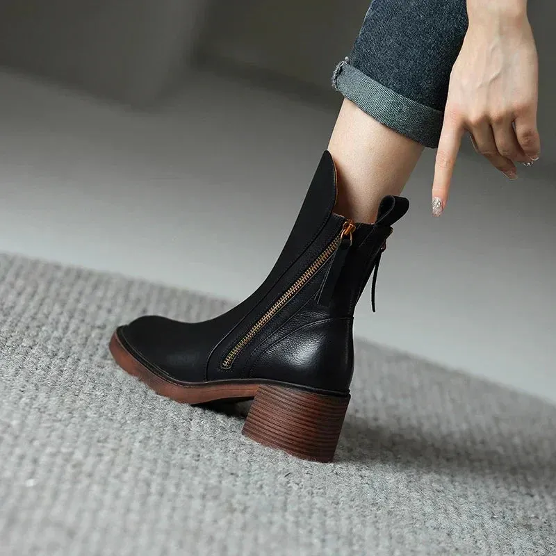 NUALA | PREMIUM LEATHER ANKLE BOOTS