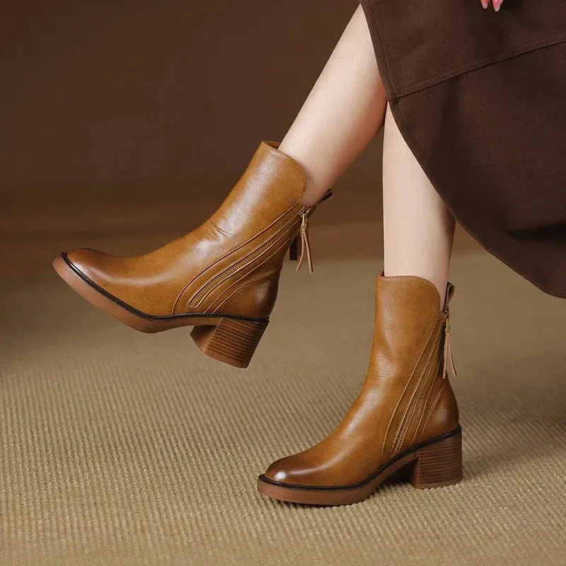 NUALA | PREMIUM LEATHER ANKLE BOOTS