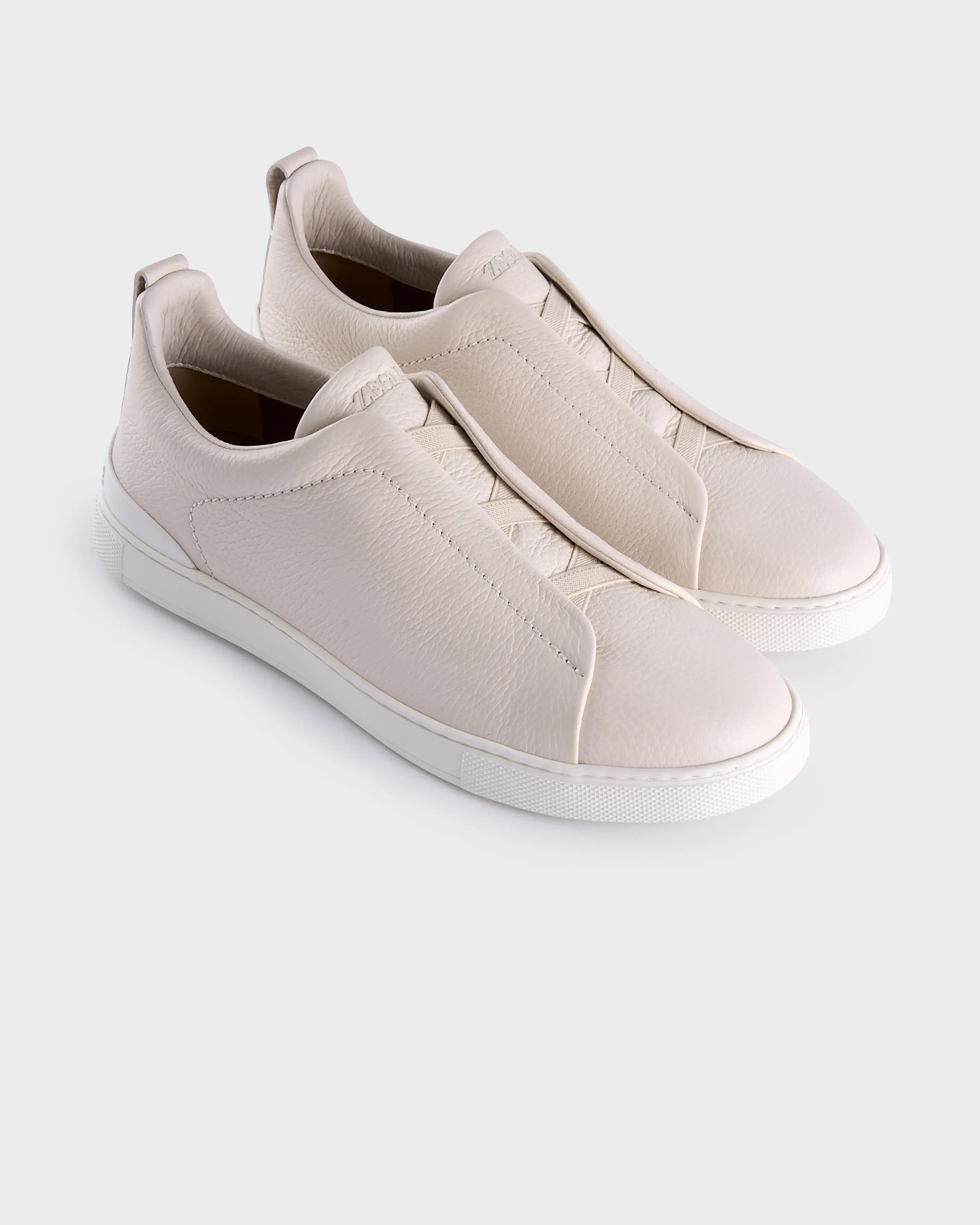 Off White Deerskin Triple Stitch Sneakers