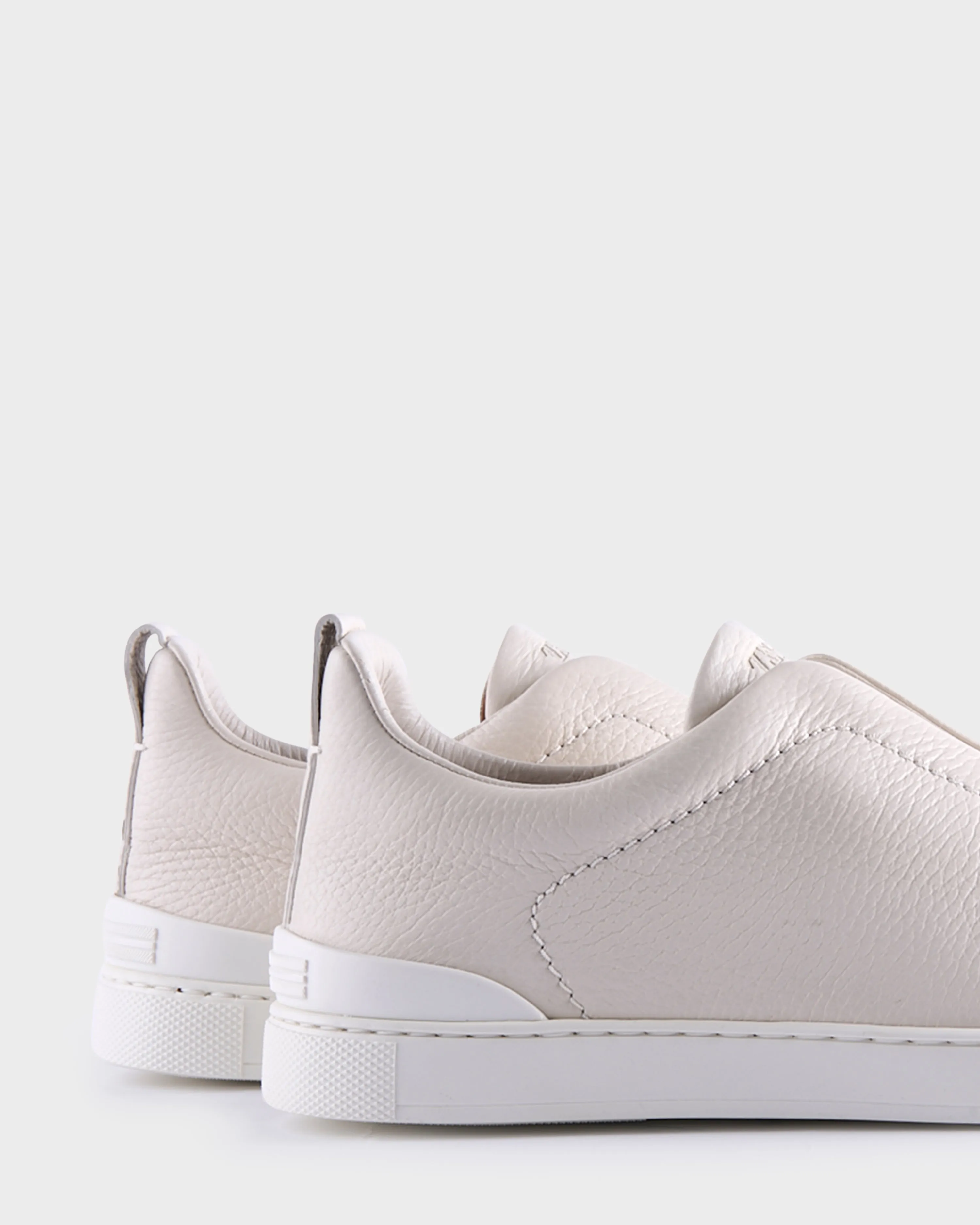 Off White Deerskin Triple Stitch Sneakers