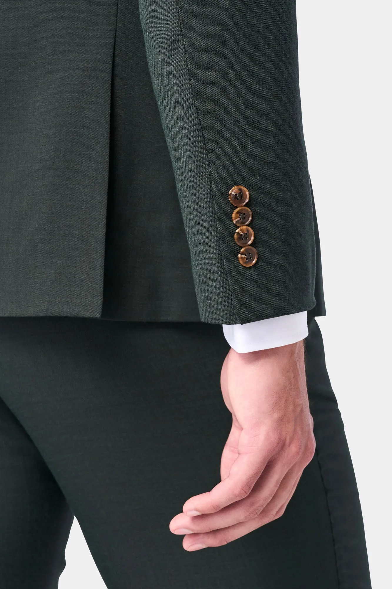 Olive Green Sharkskin 2 Button Suit