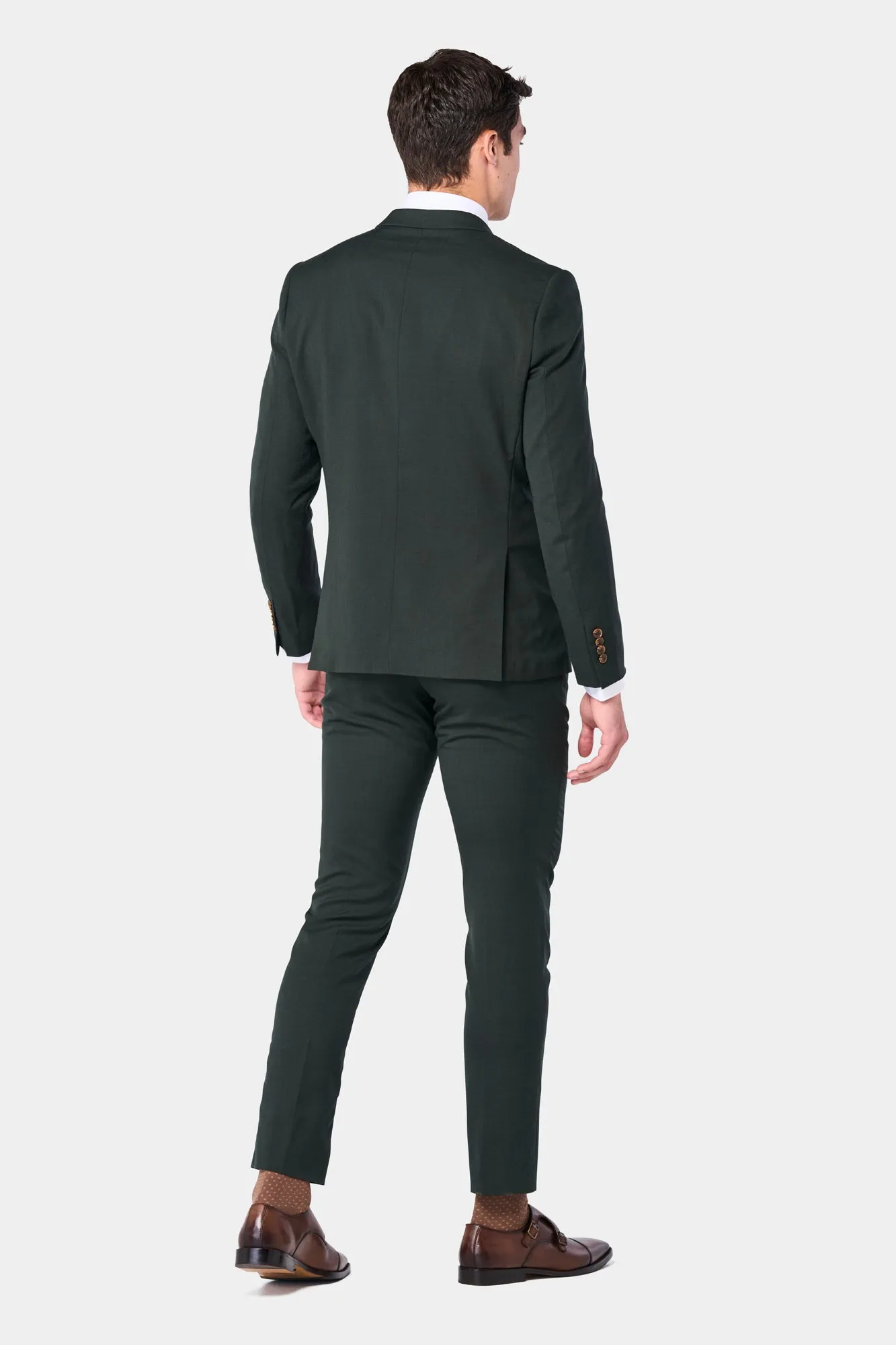 Olive Green Sharkskin 2 Button Suit