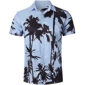 Palm Tree Light Blue Funny Hawaiian Shirt