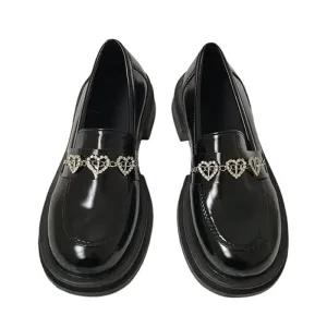 Rhinestone Heart Loafers