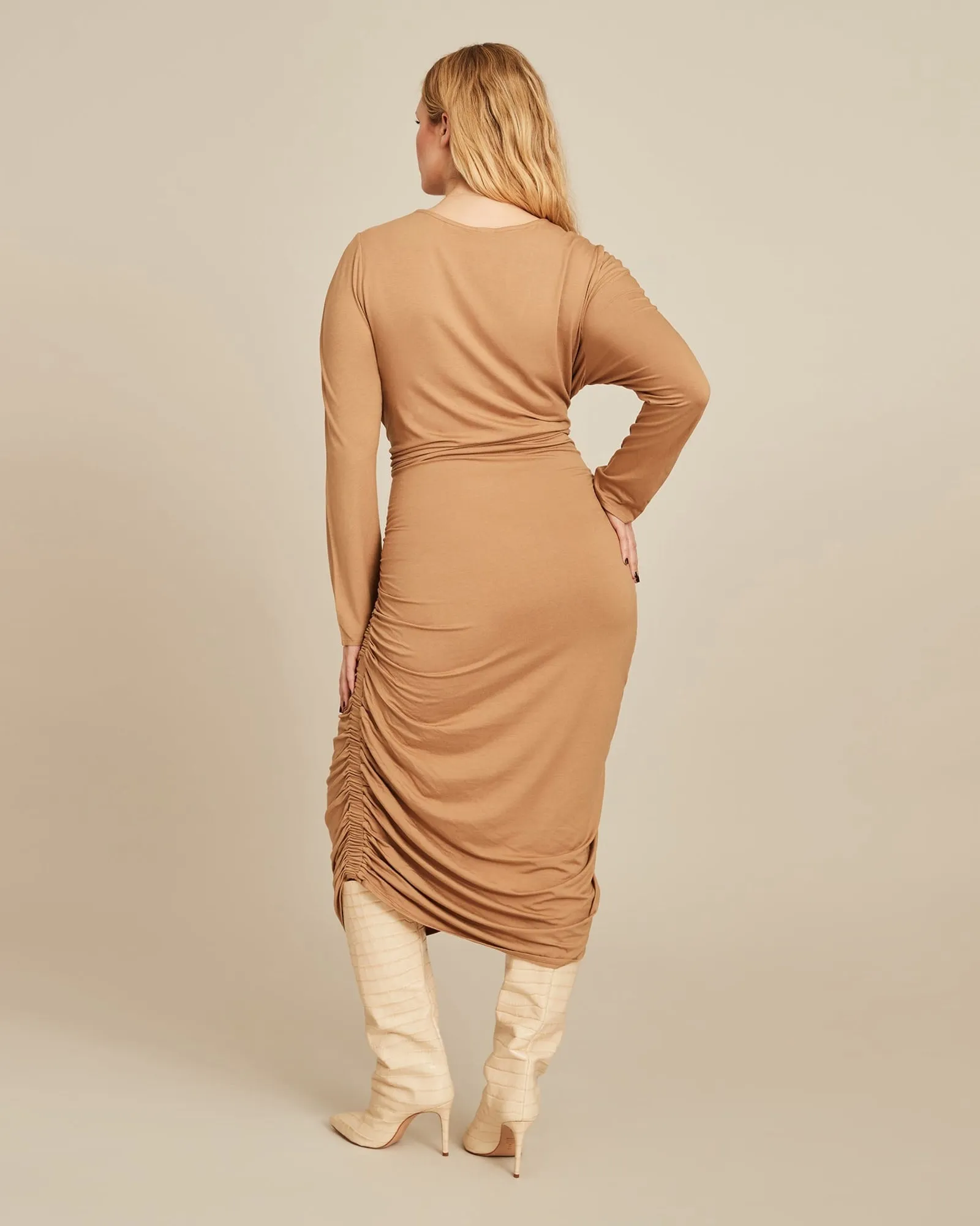 Ruched Remi Dress | CAMEL