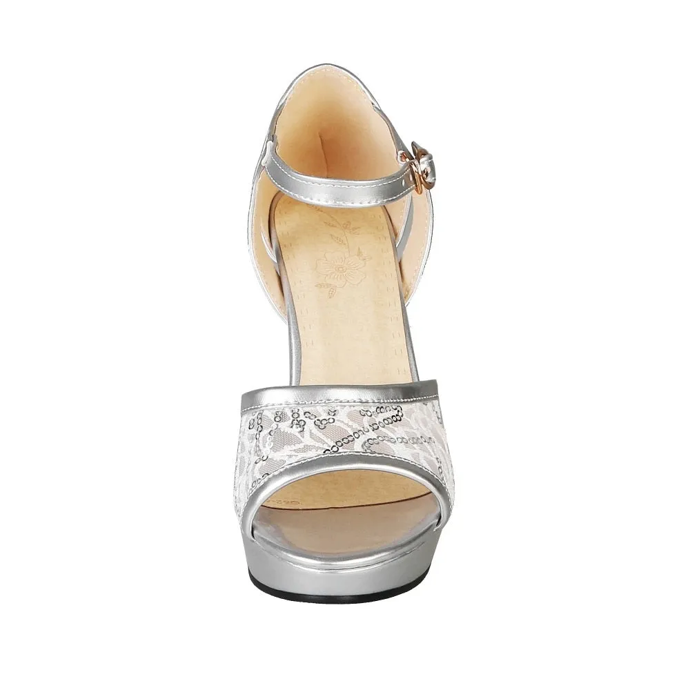 Sexy Summer Sandals Women Gold High Heels Platform Sandals Peep Toe Platform Heel Shoes Women Summer Shoes