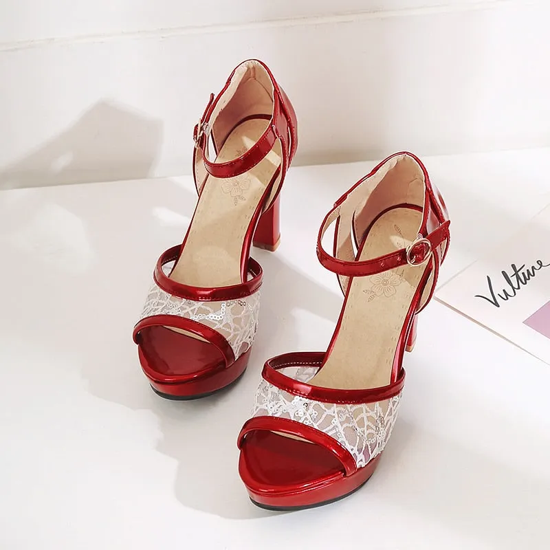 Sexy Summer Sandals Women Gold High Heels Platform Sandals Peep Toe Platform Heel Shoes Women Summer Shoes