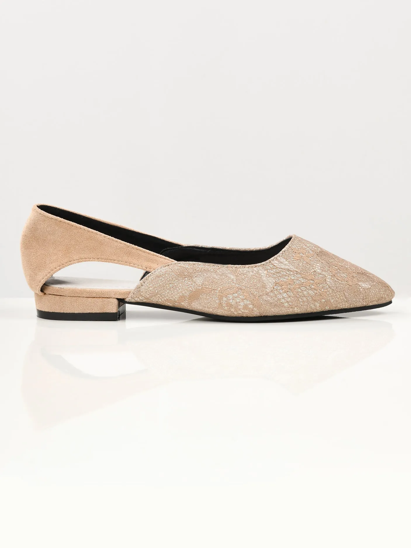 Shimmer Net Shoes - Light Peach