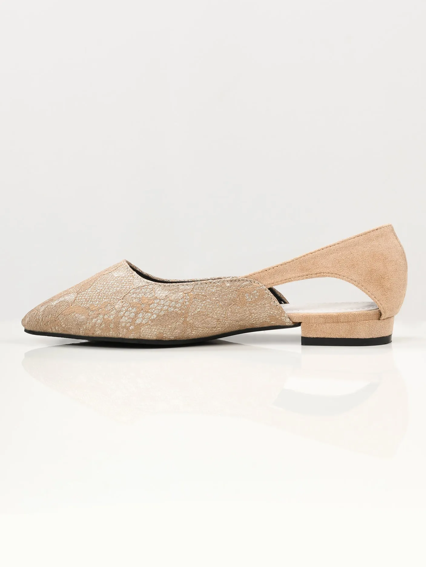 Shimmer Net Shoes - Light Peach