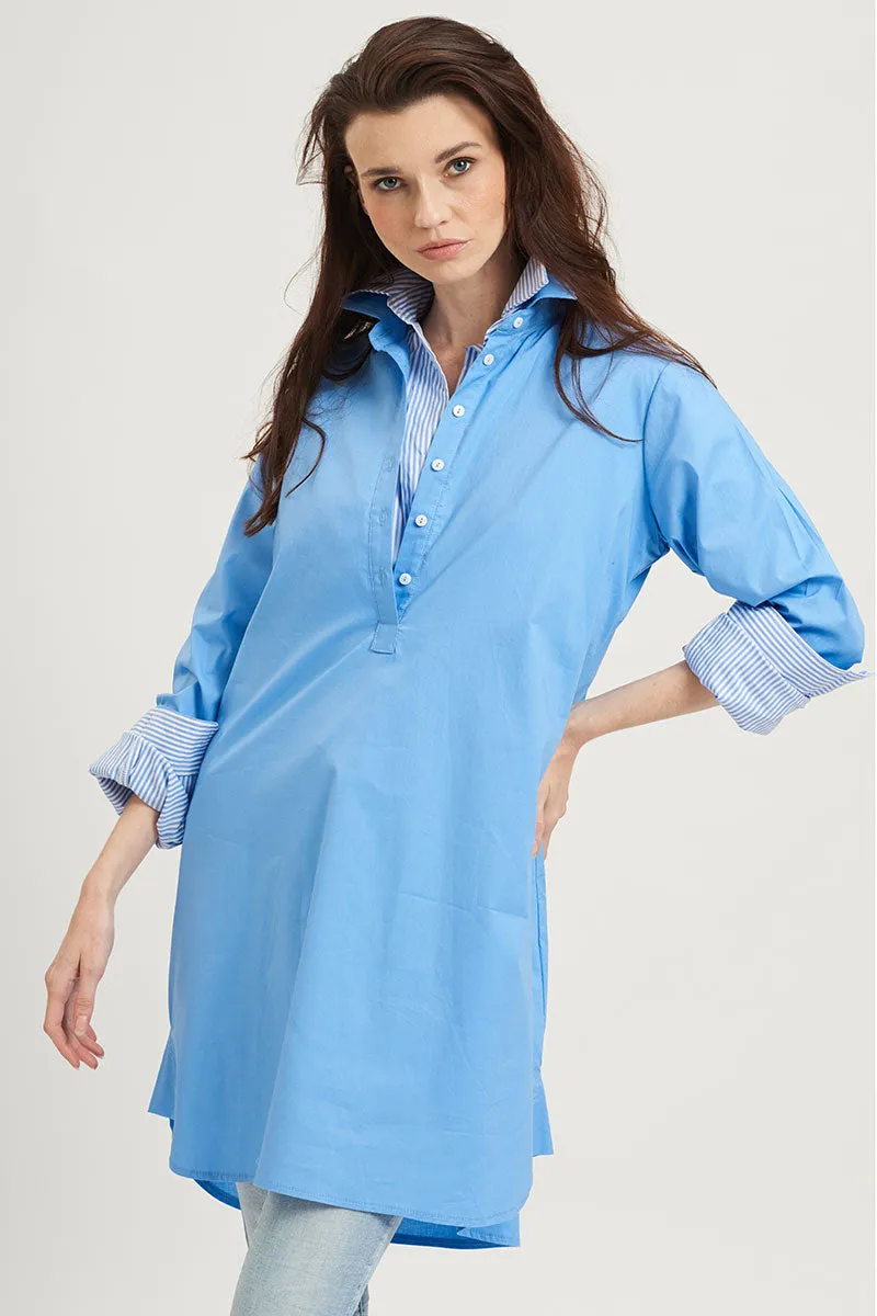Shirty Popover Shirtdress - Bankers Blue