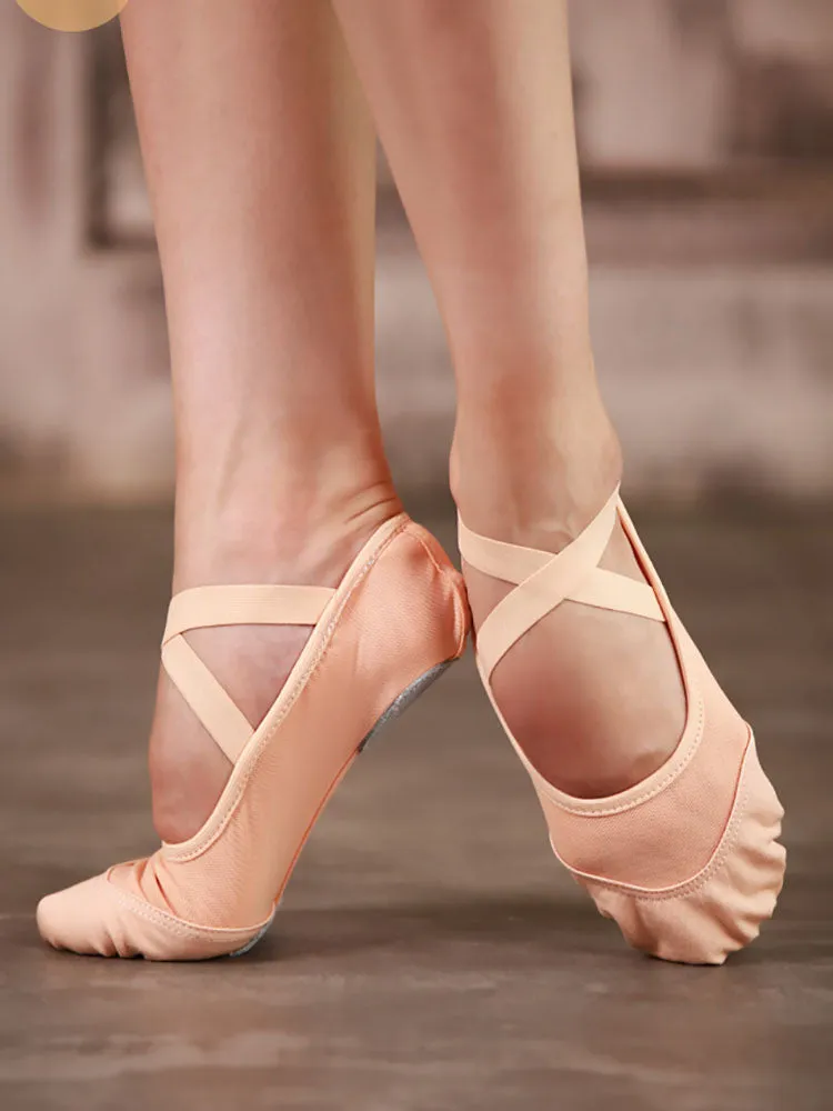 Soft Sole Dance Shoes Lace-Free Ballet Practice Shoes Two Sole Shoes
