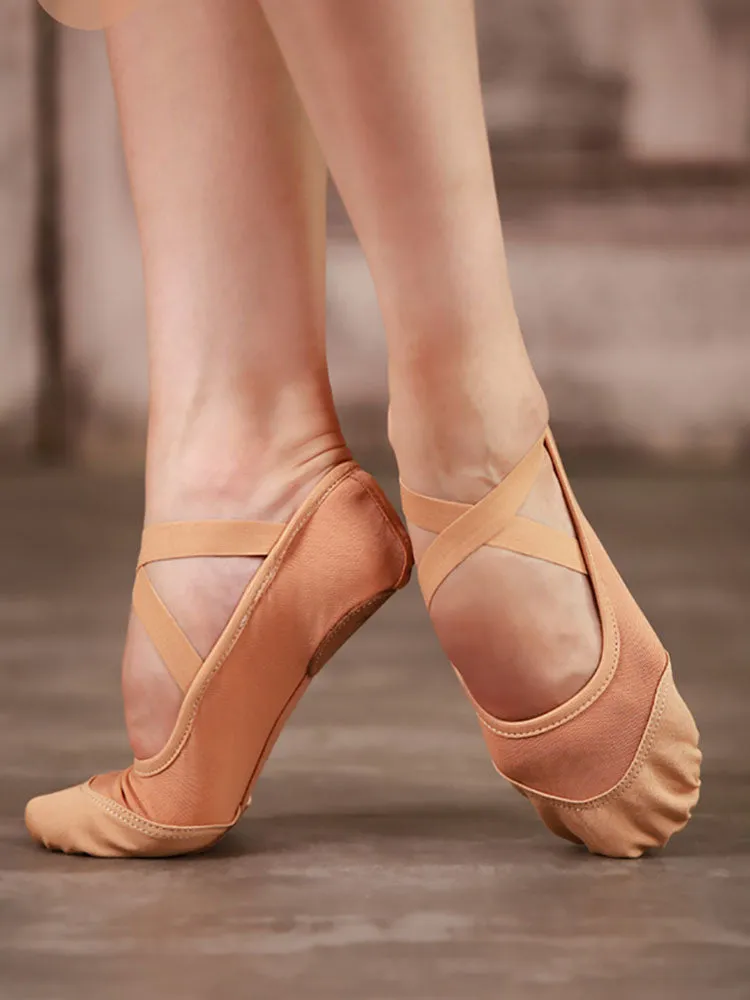 Soft Sole Dance Shoes Lace-Free Ballet Practice Shoes Two Sole Shoes