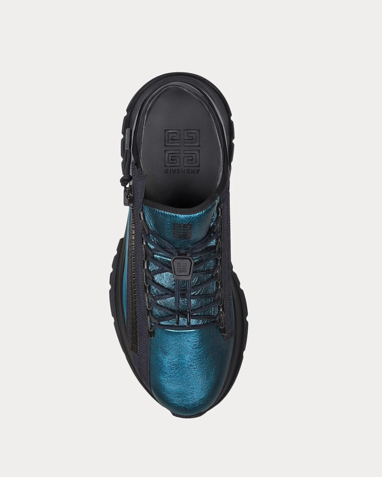 Spectre Runner Laminated Leather with Zip Blue / Silvery Low Top Sneakers