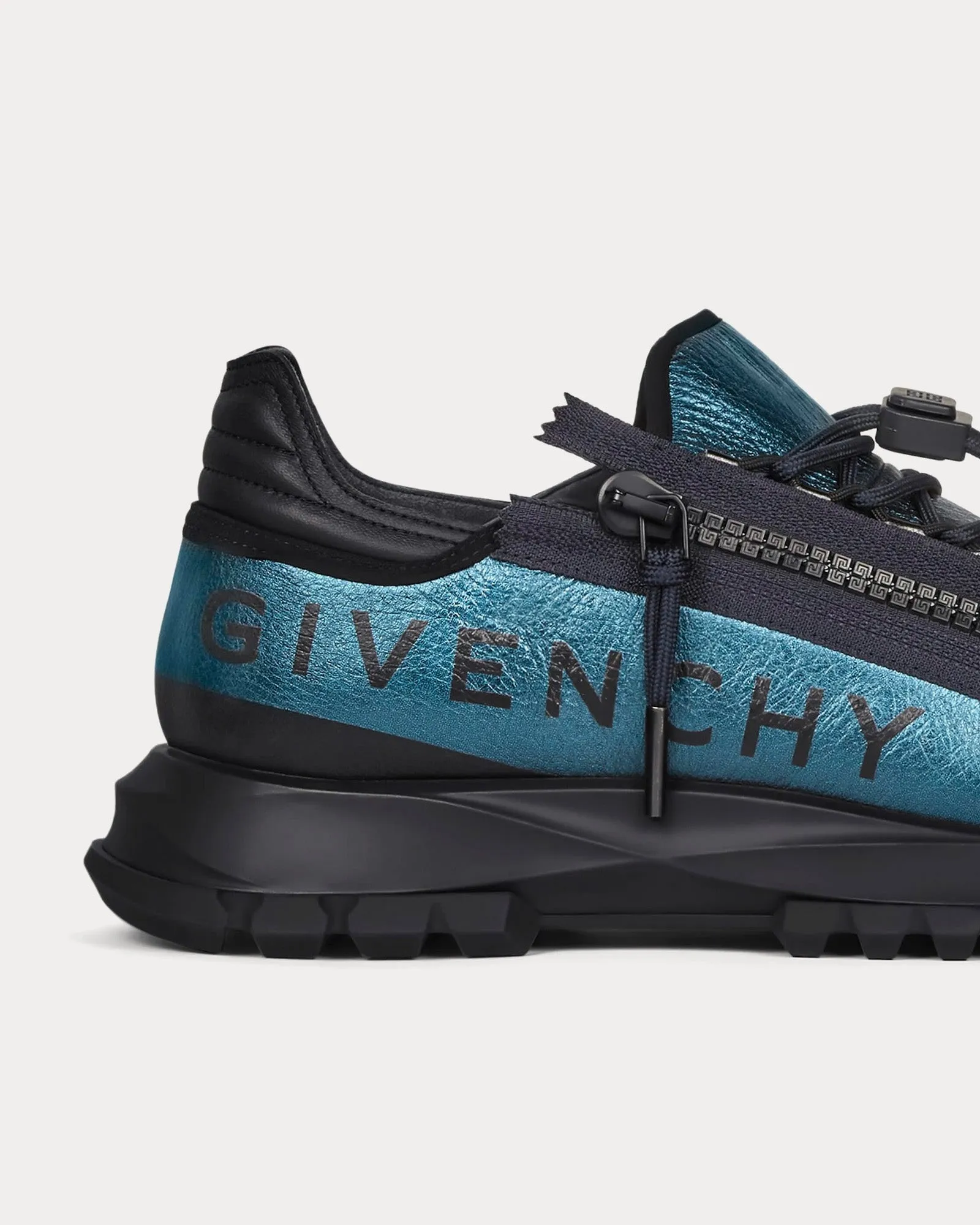 Spectre Runner Laminated Leather with Zip Blue / Silvery Low Top Sneakers