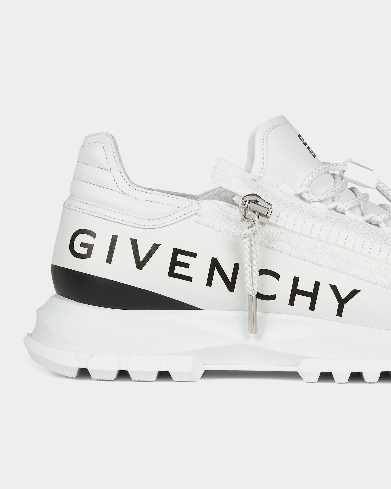 Spectre Runner Leather With Zip White / Black Low Top Sneakers