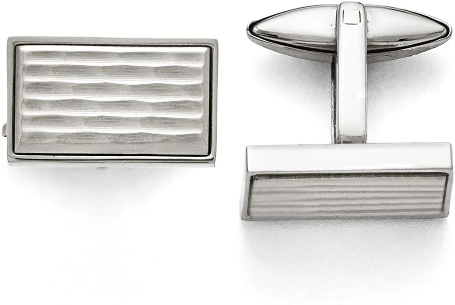 Stainless Steel Polished and Matte Cufflinks