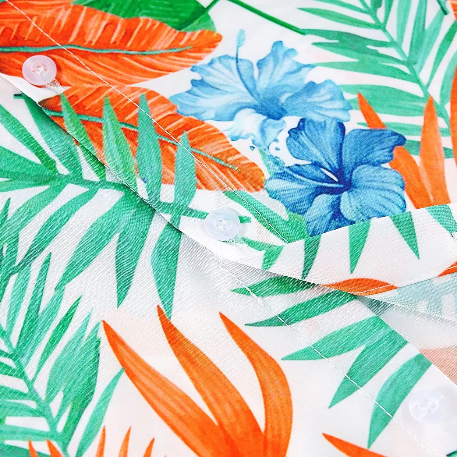 Tropical Orange Leaf Novelty Hawaiian Shirt