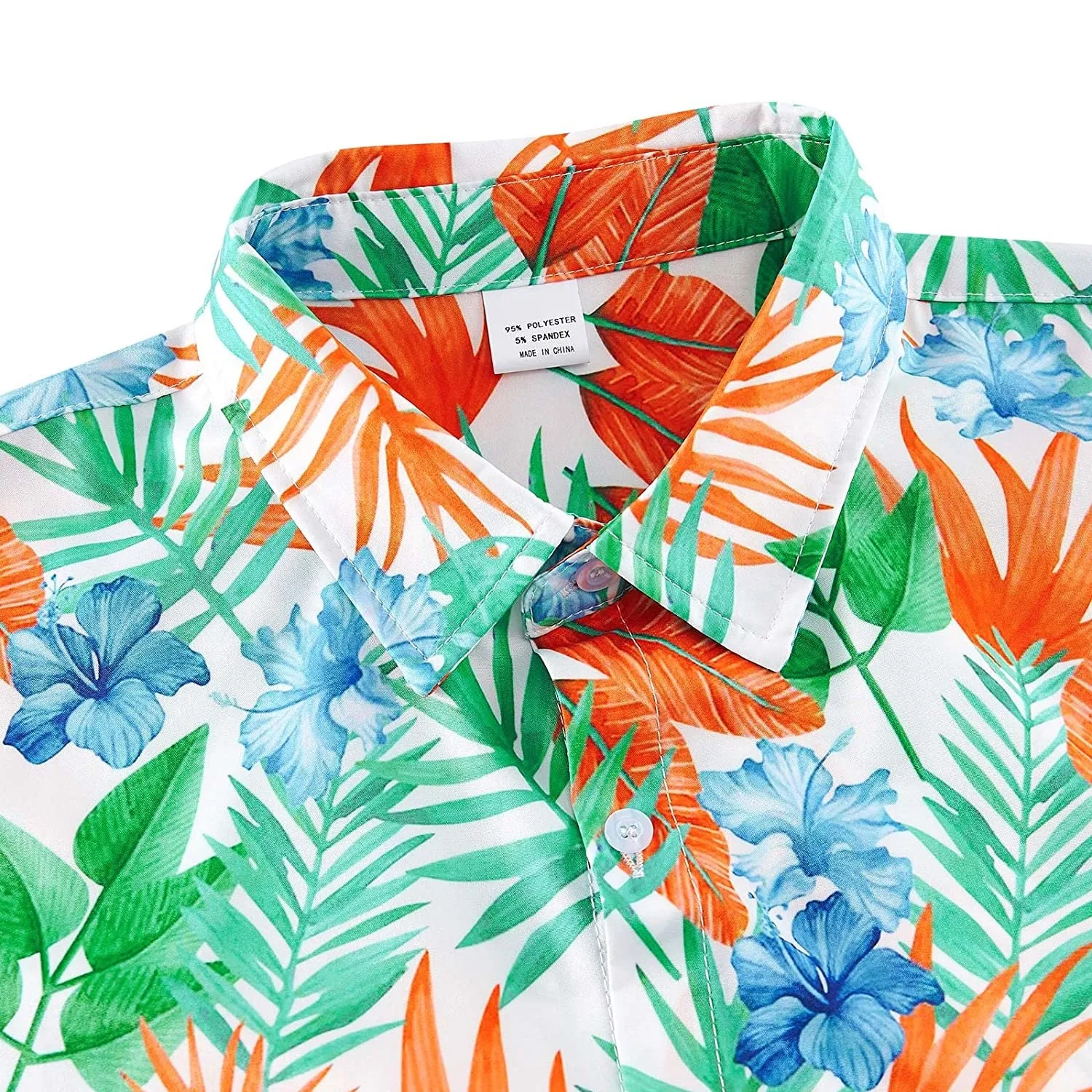 Tropical Orange Leaf Novelty Hawaiian Shirt