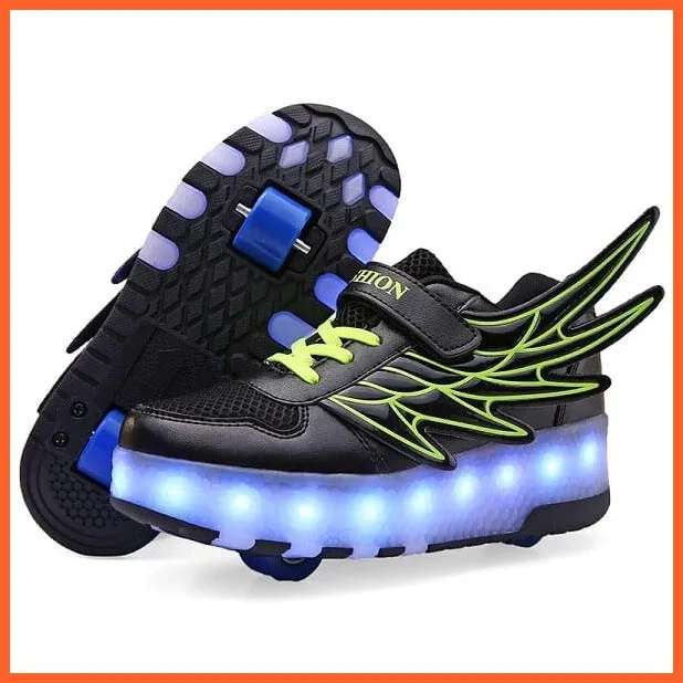 Two Wheels Usb Charging Luminous Sneakers | Roller Skate Shoes For Children