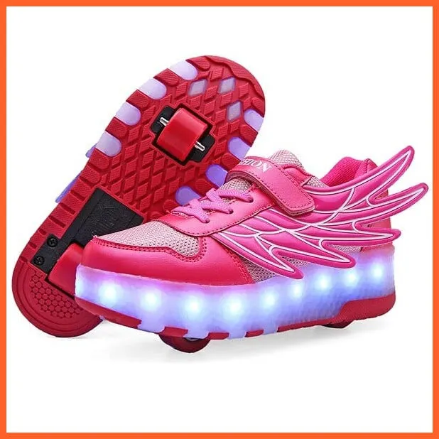 Two Wheels Usb Charging Luminous Sneakers | Roller Skate Shoes For Children