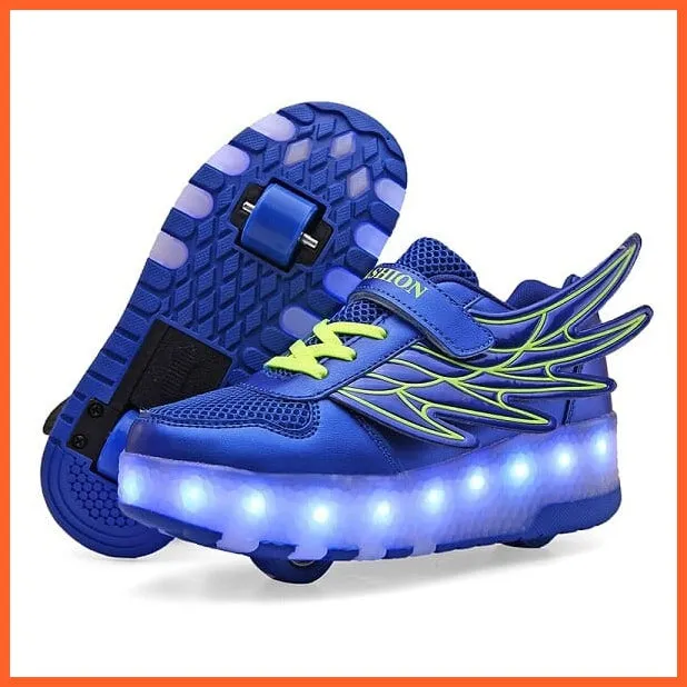 Two Wheels Usb Charging Luminous Sneakers | Roller Skate Shoes For Children