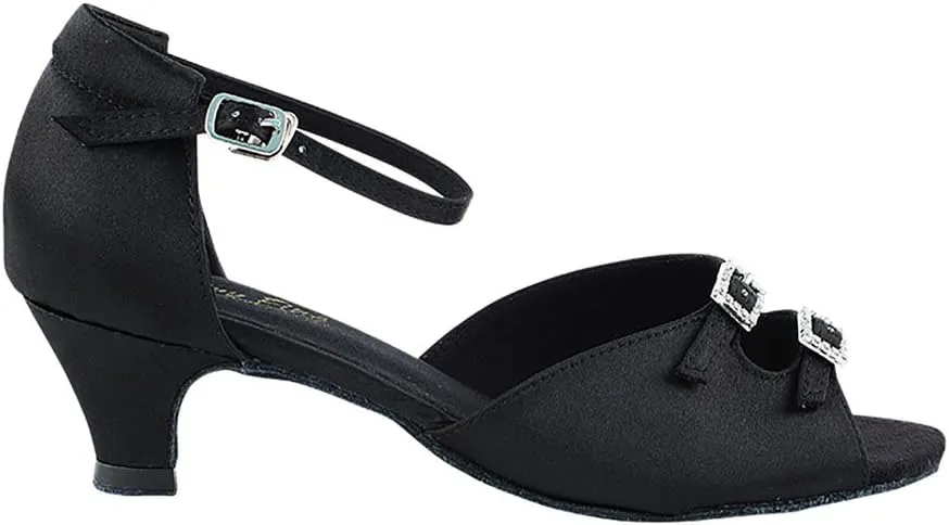 Very Fine Dance Shoes - Ladies Latin, Rhythm, Salsa Ballroom Dance Shoes - 1620-1.3-inch Heel and Foldable Brush Bundle