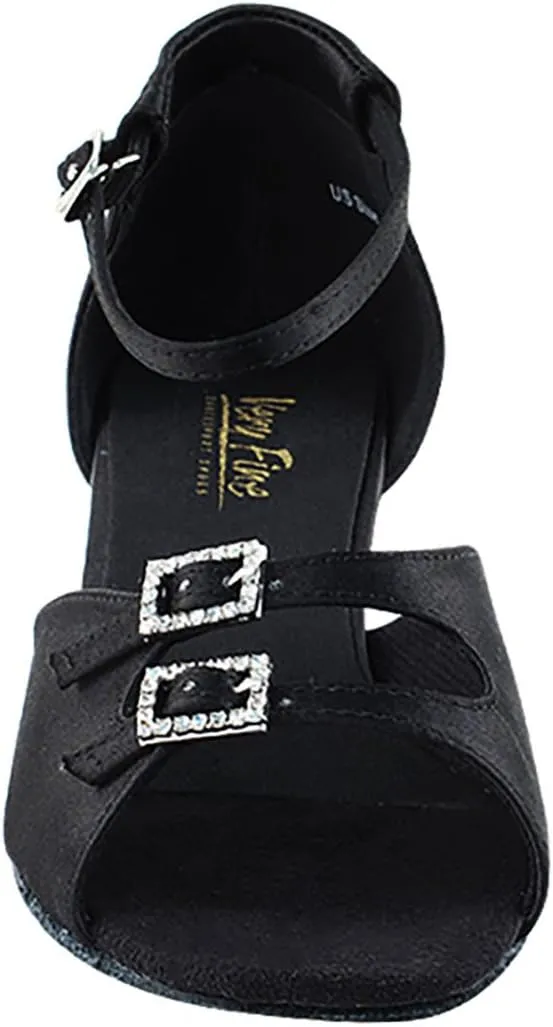 Very Fine Dance Shoes - Ladies Latin, Rhythm, Salsa Ballroom Dance Shoes - 1620-1.3-inch Heel and Foldable Brush Bundle