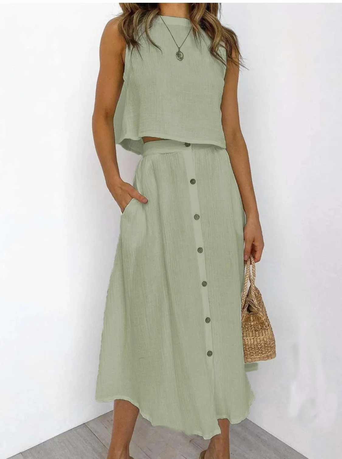 Viela - Effortless Buttoned Set