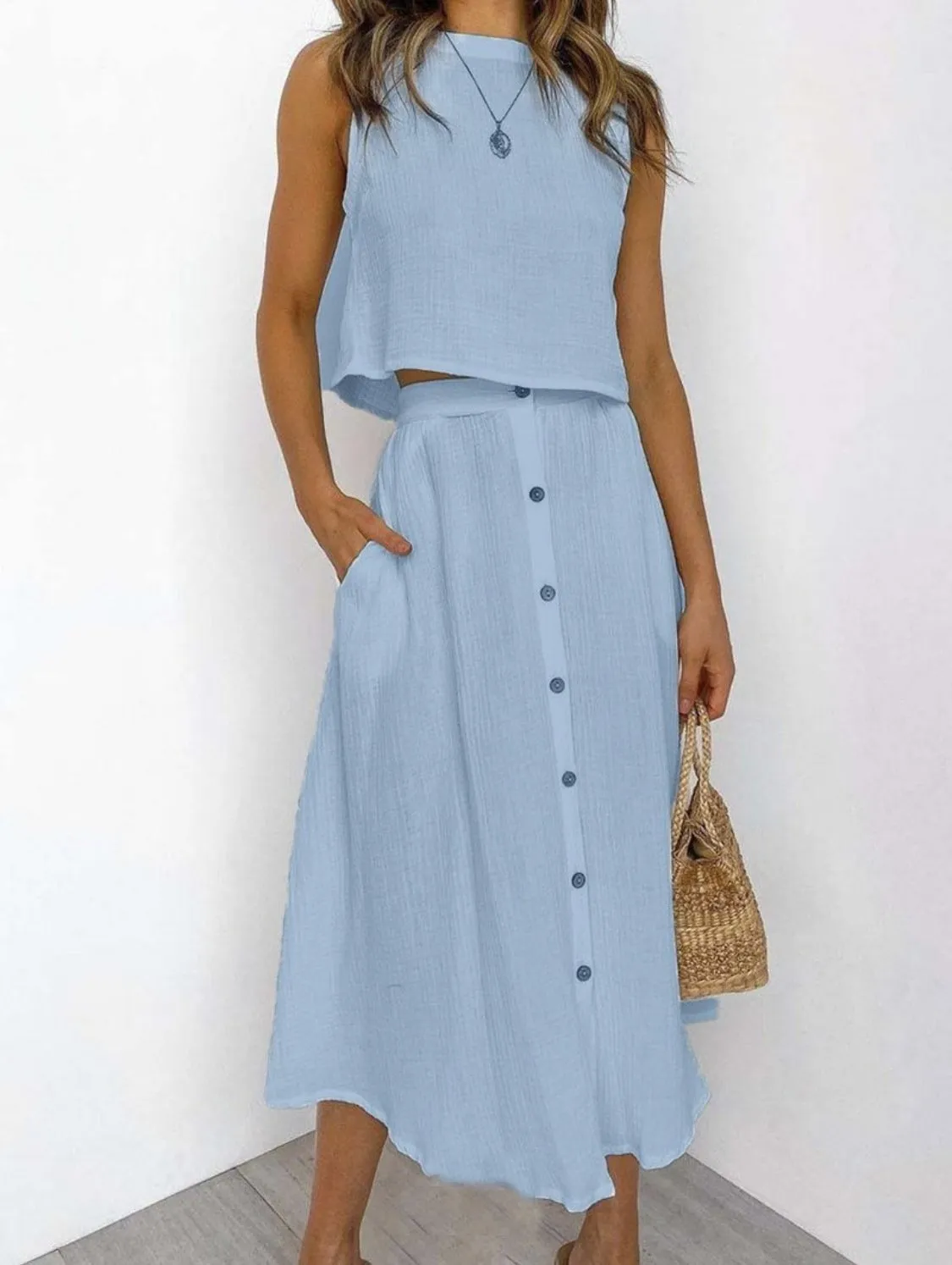 Viela - Effortless Buttoned Set