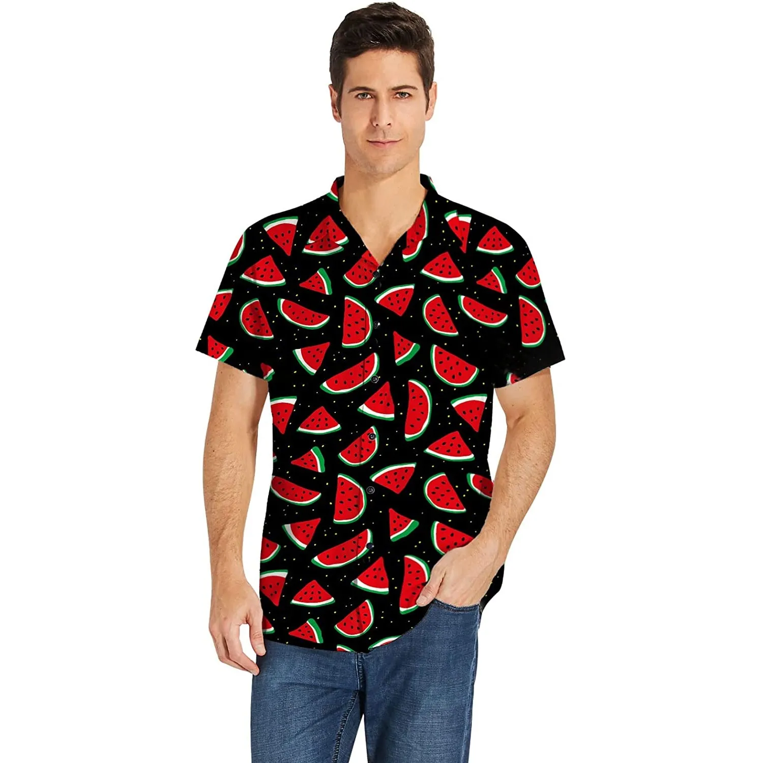 Watermelon Black Funny Hawaiian Shirt