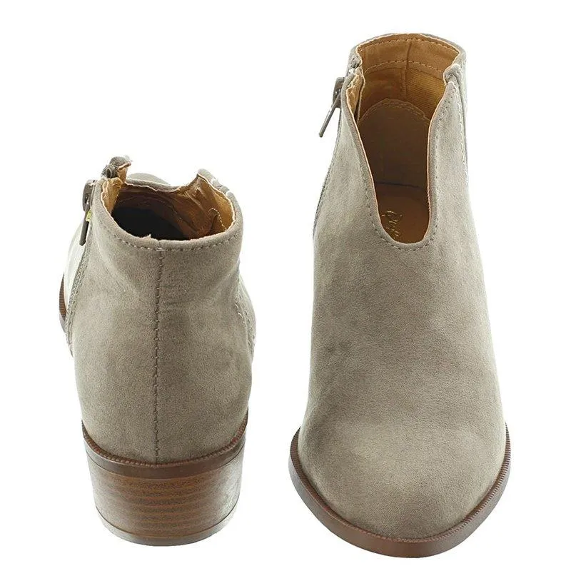 Women Deep V Sexy Booties Casual Comfort Plus Size Zipper Shoes