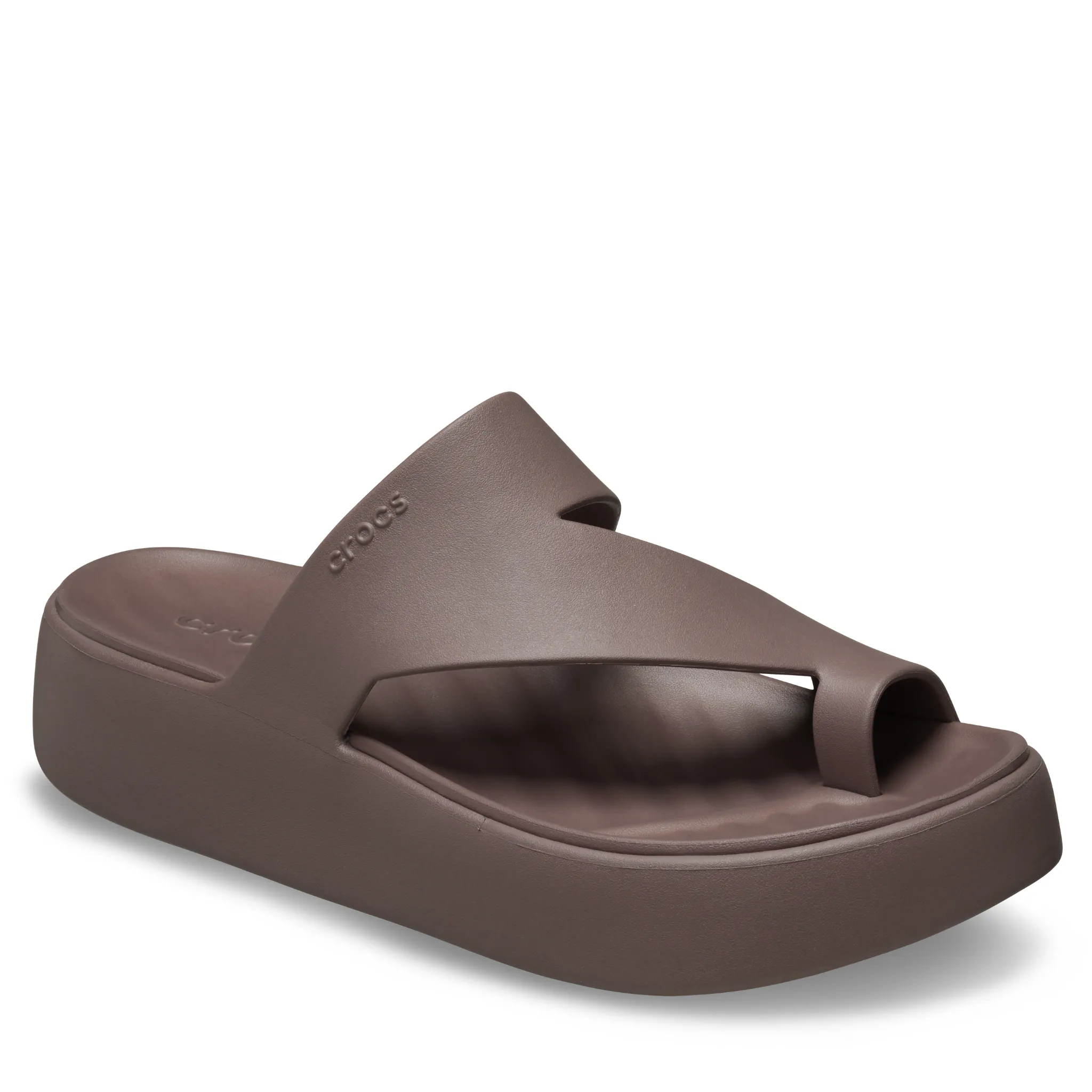 Womens Crocs Truffle Getaway Platform Toe Loop Sandals