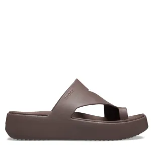 Womens Crocs Truffle Getaway Platform Toe Loop Sandals