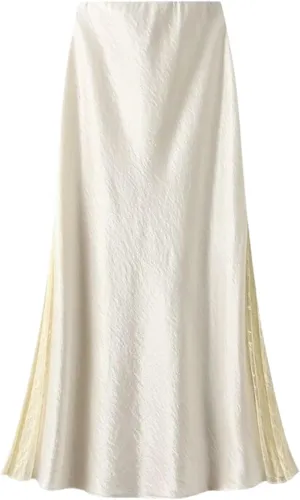 Women's Lace Patchwork Satin Pencil Skirt,French Style High Waist Spring Skirt
