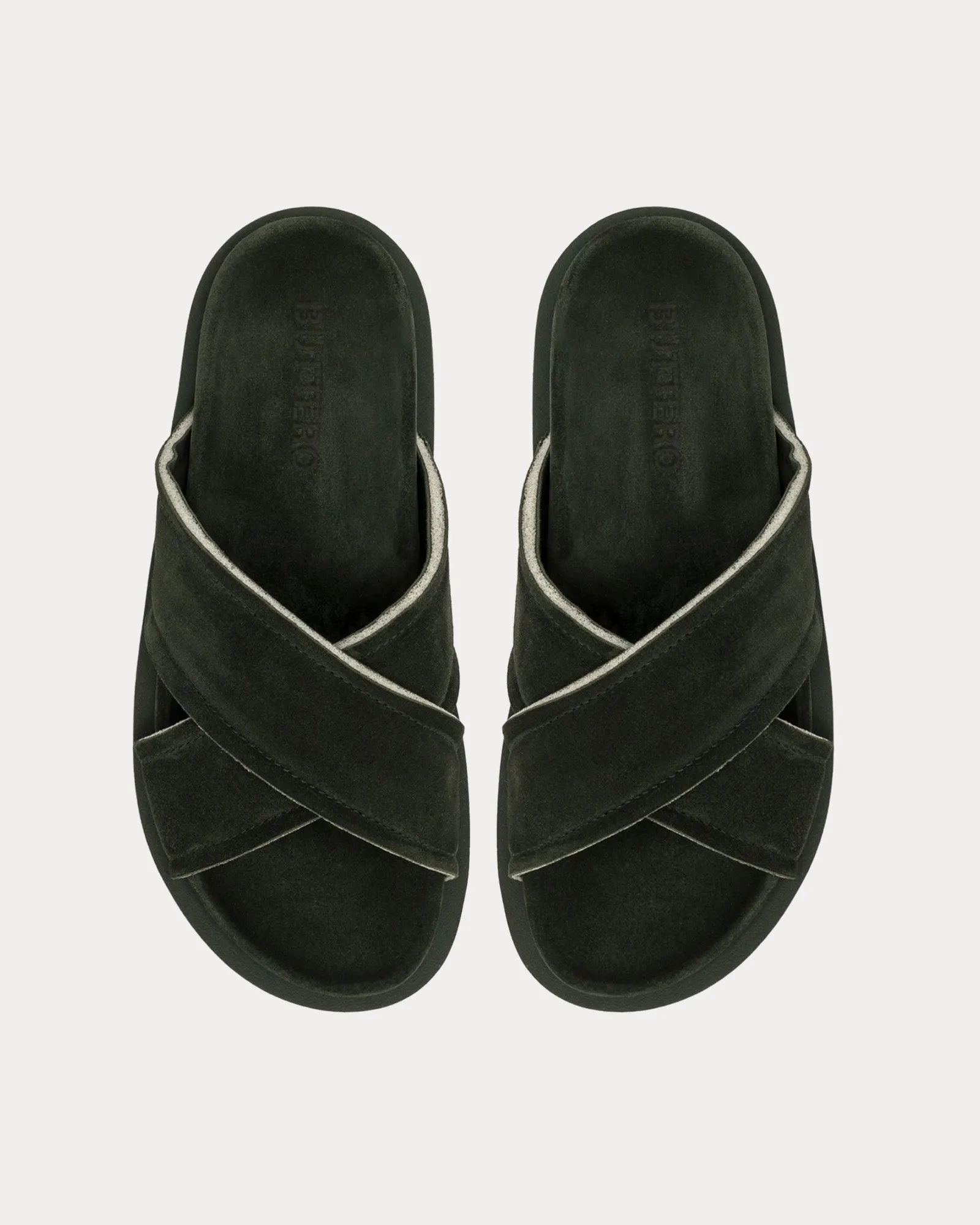 Zeus Suede Green Sandals