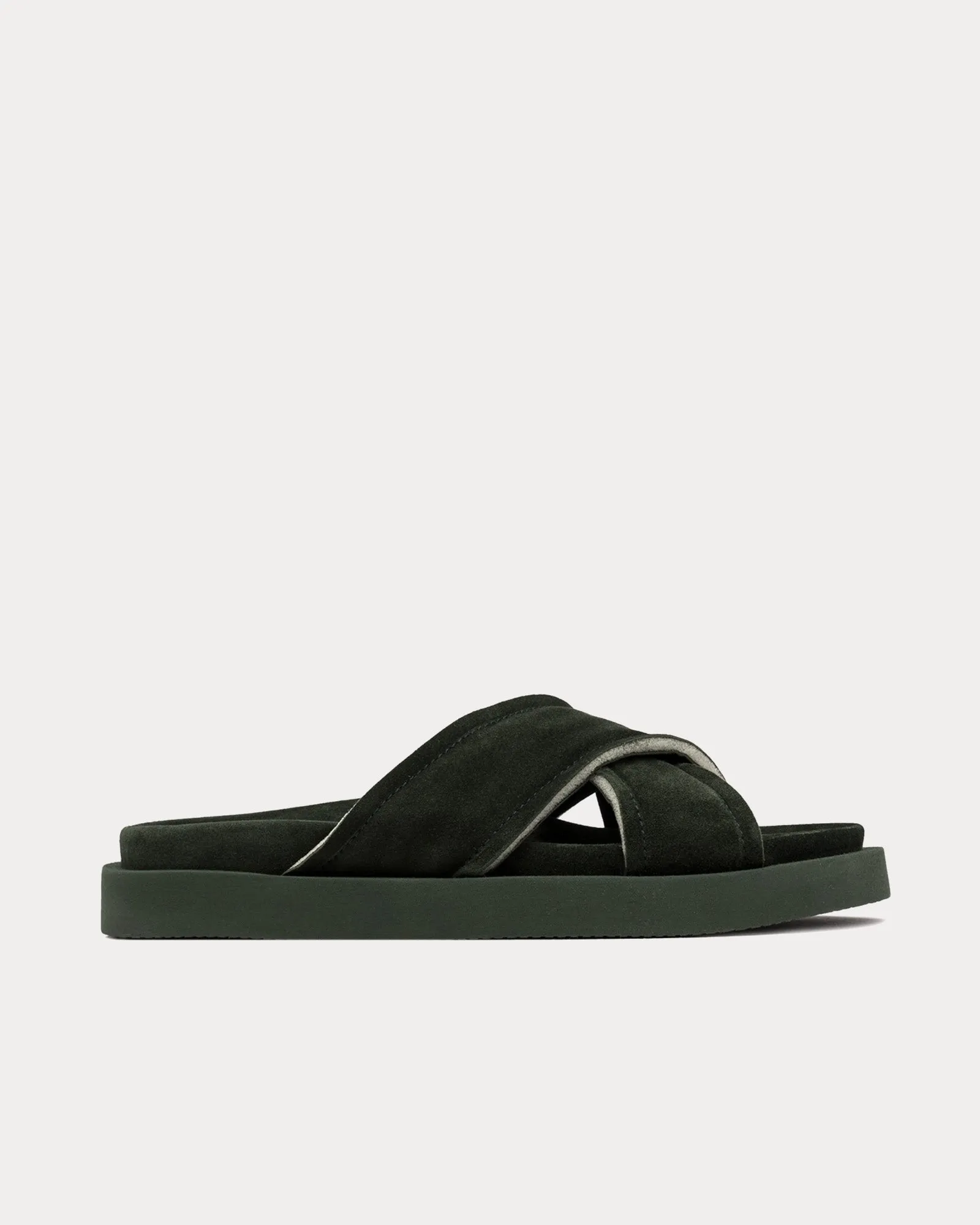 Zeus Suede Green Sandals