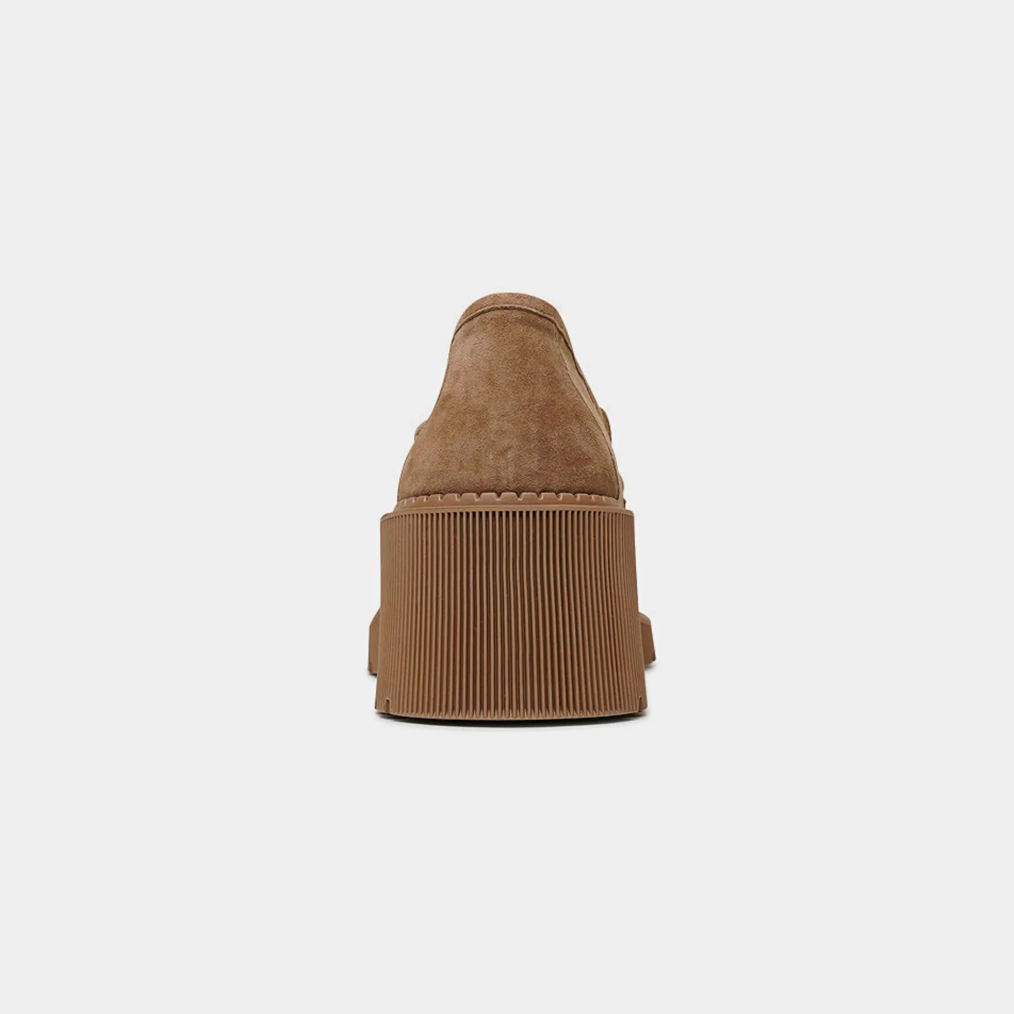 Zoey Light Choc Suede Heeled Loafers