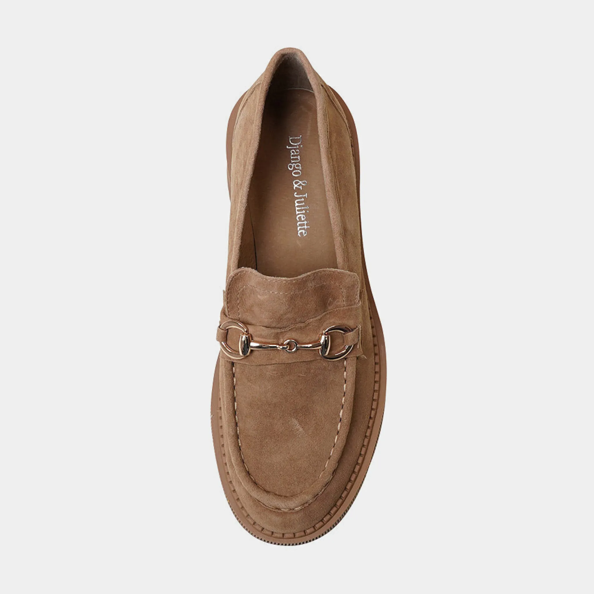 Zoey Light Choc Suede Heeled Loafers
